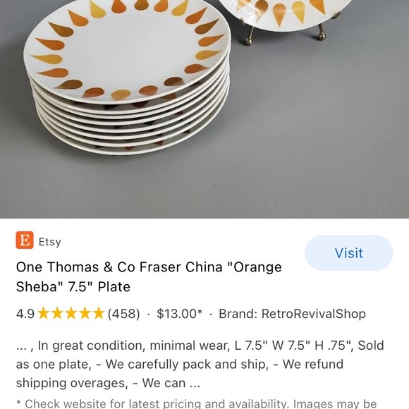Set of SIX VINTAGE Dessert/Salad plates